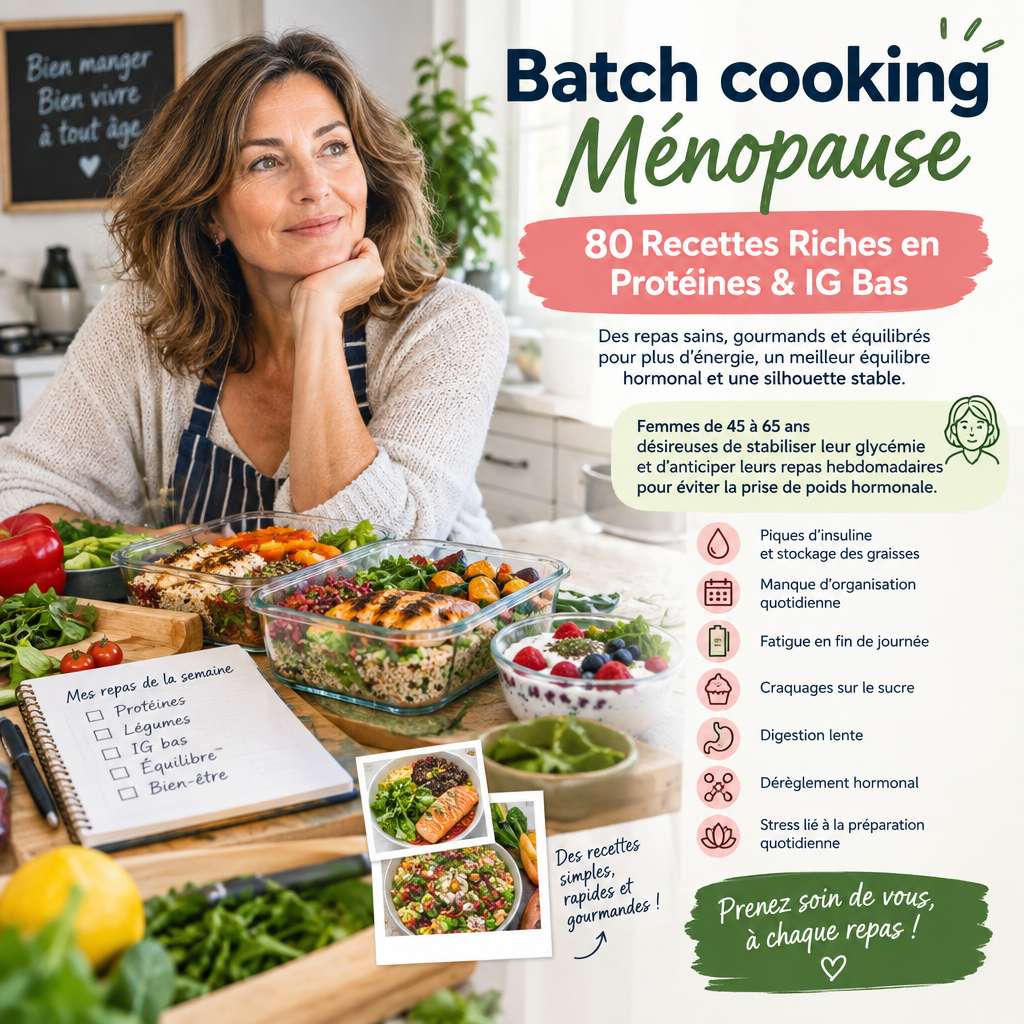 batch cooking menopause - Batch cooking Ménopause 80 Recettes Riches en Protéines & IG Bas