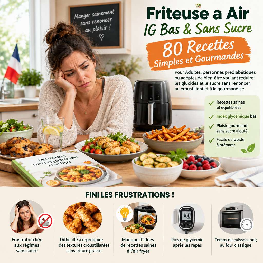 livre friteuse sans huile ig bas - Friteuse a Air IG Bas & Sans Sucre 80 Recettes Simples et Gourmandes