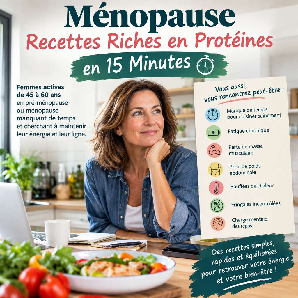 livre recettes menopause - Ménopause Recettes Riches en Protéines en 15 Minutes