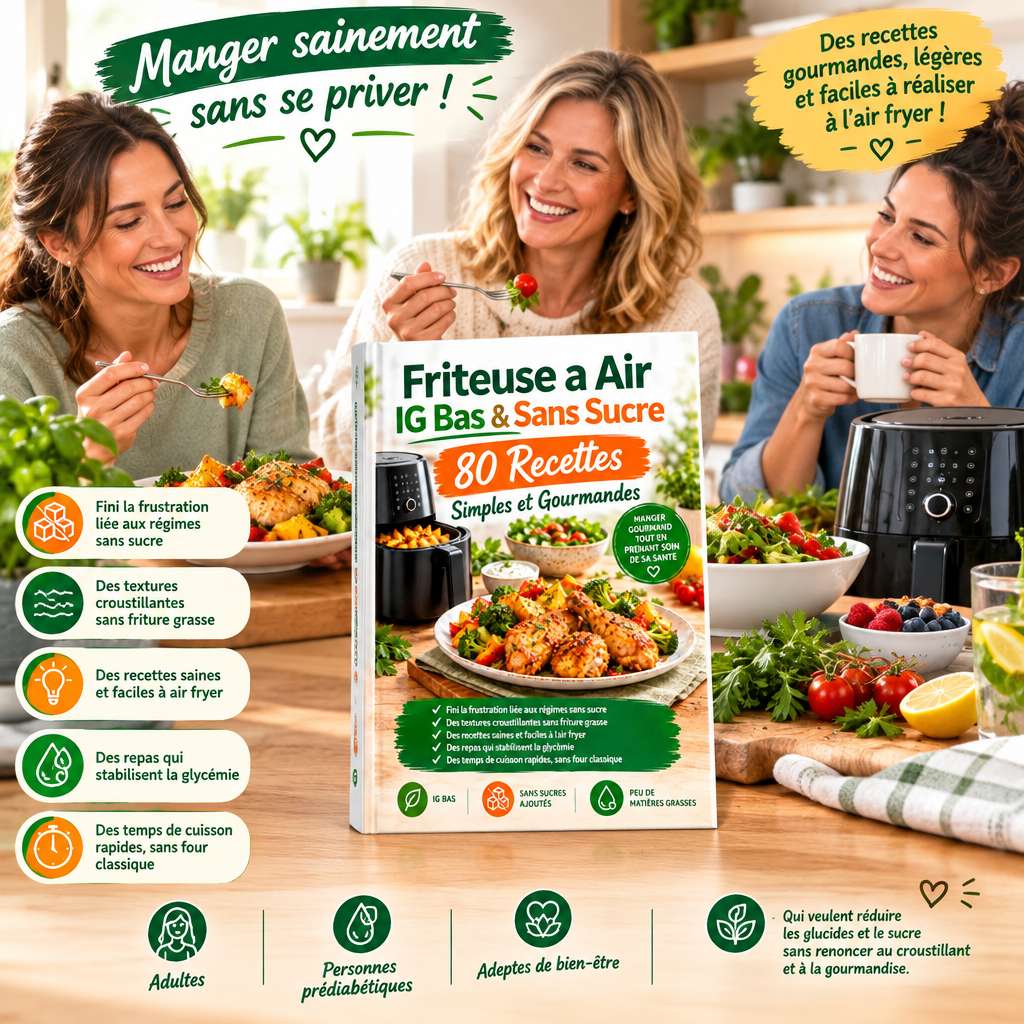 livre friteuse sans huile ig bas - Friteuse a Air IG Bas & Sans Sucre 80 Recettes Simples et Gourmandes