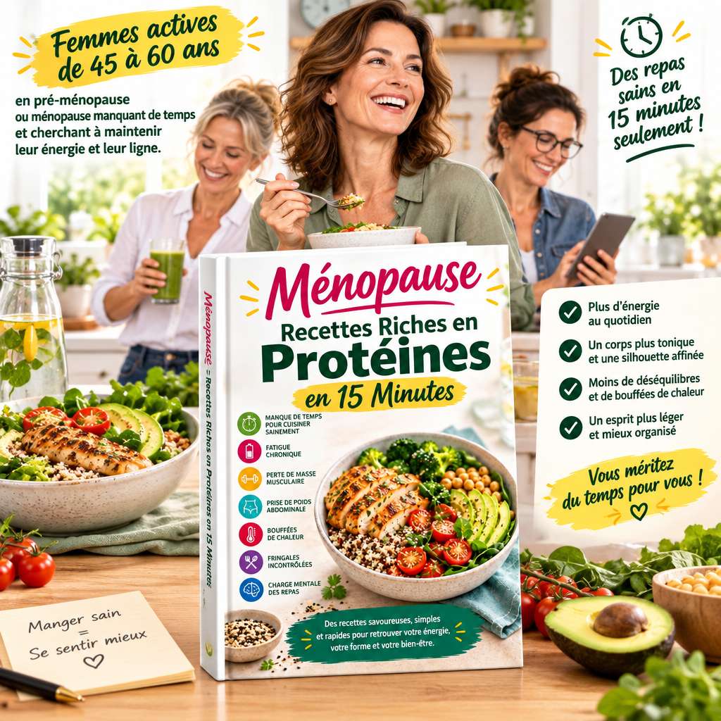 livre recettes menopause - Ménopause Recettes Riches en Protéines en 15 Minutes